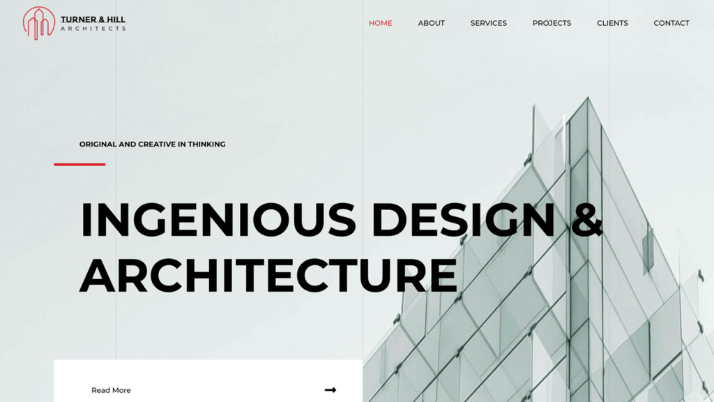 website design for an archtitect