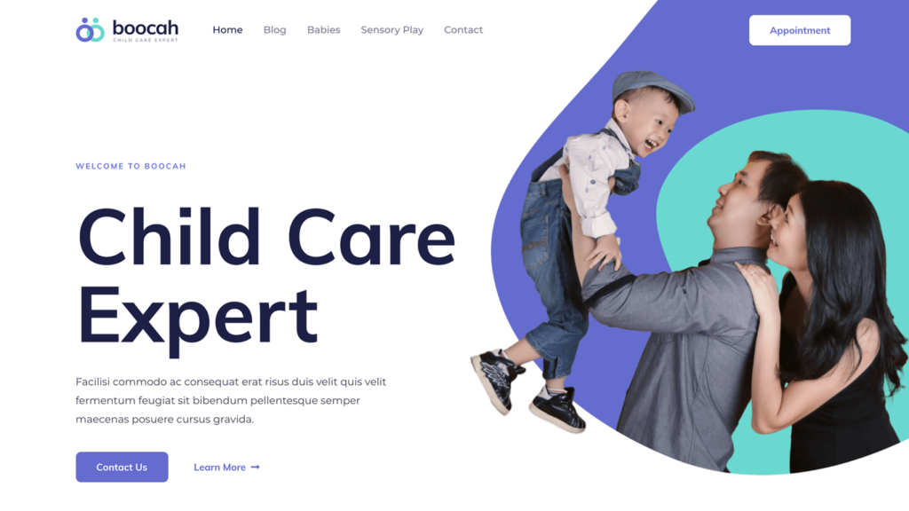 website design for a child care agency