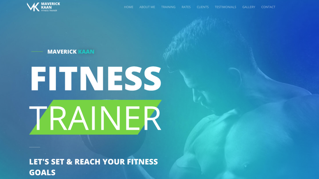 website design for a fitness trainer