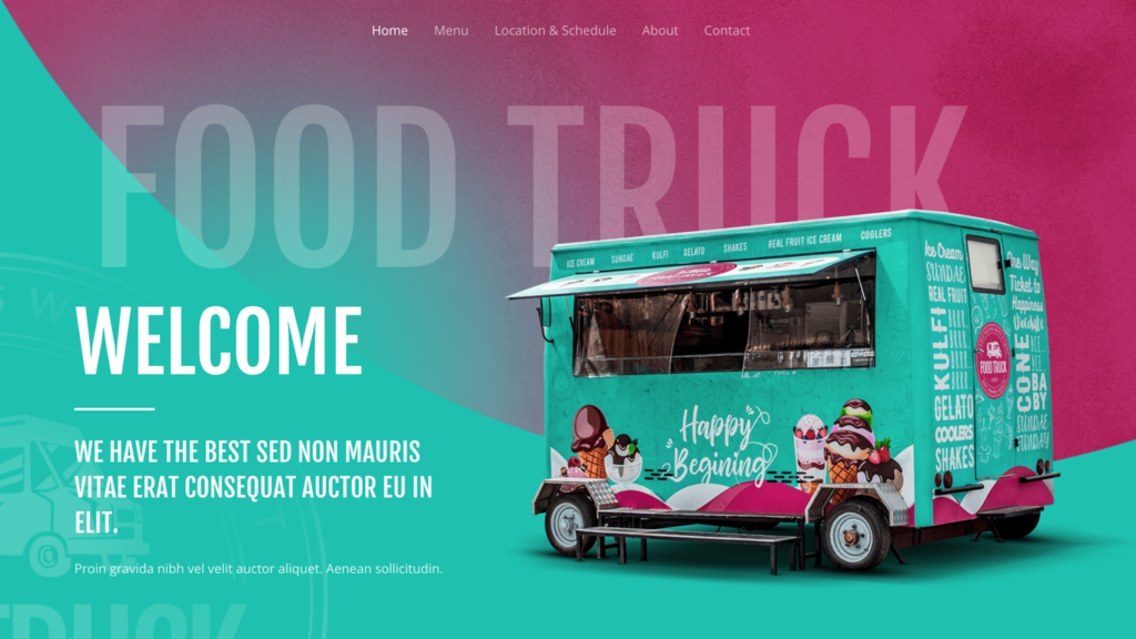 website design for a food truck