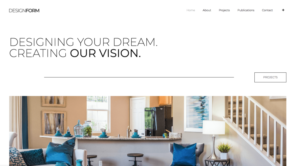website design for an interior designer