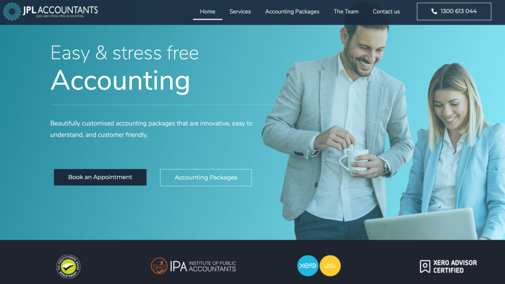 website design portfolio jpl accountants
