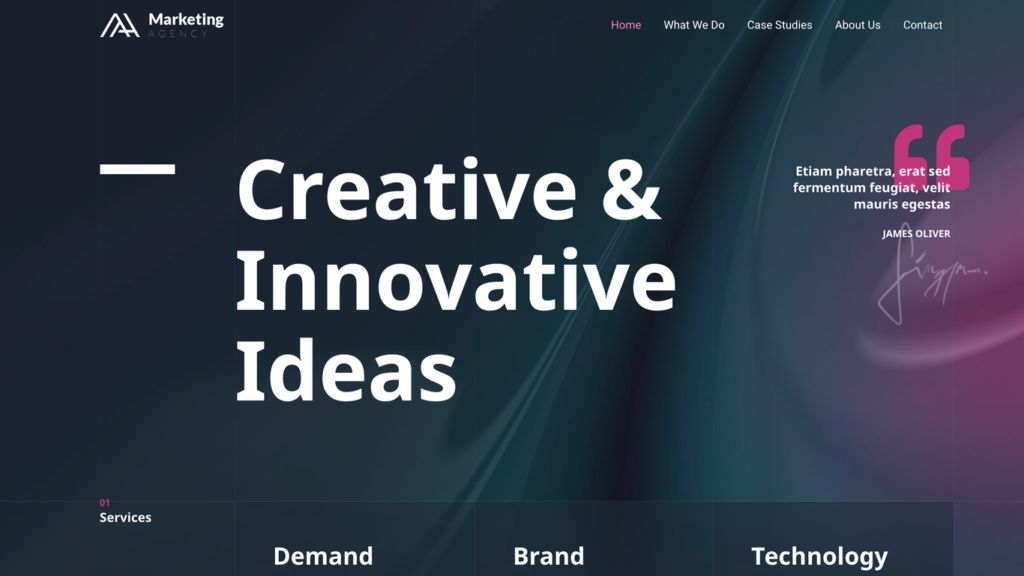 website design for a marketing agency