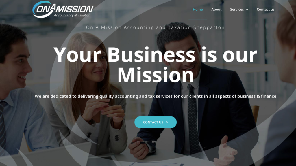 website design portfolio on a mission accountancy