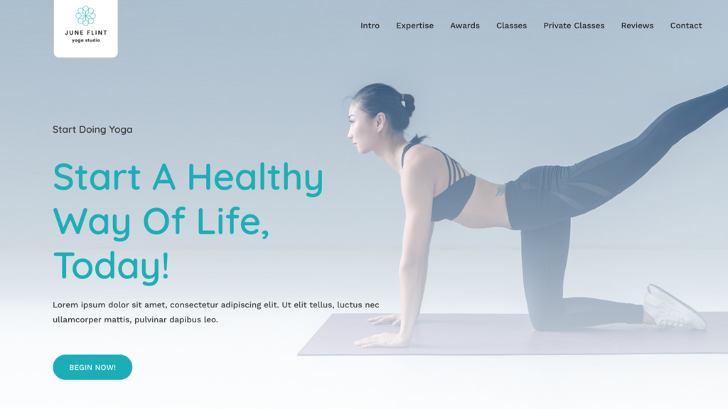 website design for a yoga studio